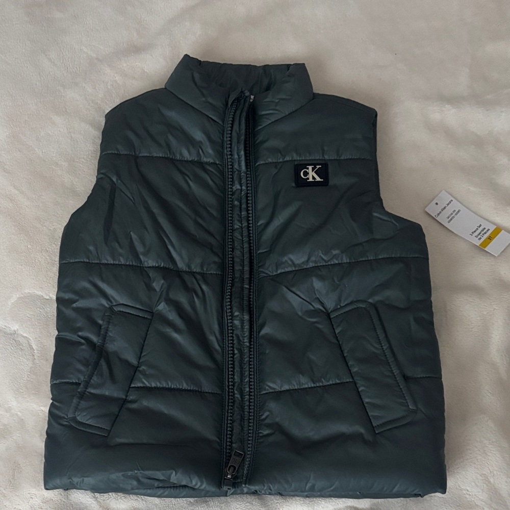 Calvin Klein Deep Green Quilted Vest